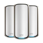NETGEAR Orbi 970 series Quad-Band WiFi 7 Mesh System Vit 27Gbps 3 stycken 1 år