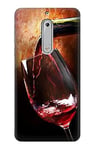Red Wine Bottle And Glass Case Cover For Nokia 5