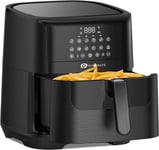 PureMate 7L Air Fryer with Digital Display & Recipes Book, Healthy Oil Black