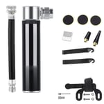 XXZ Mini Bike Pump for All Bikes Fits Presta & Schrader Valve 120 PSI-Full Set Mini Bicycle Pump Hand Pump with Needle and Frame Mount perfect for Balloon Inflatable Boat Swim Ring,Black