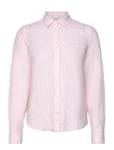 Reg Linen Stripe Shirt *Villkorat Erbjudande Långärmad Skjorta Rosa GANT