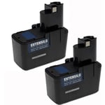 2x Batteries compatible avec Bosch psr 12VES outil électrique (3300 mAh, NiMH, 12 v) - Extensilo
