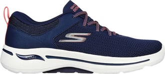 Skechers Women's Go Walk Arch Fit - Vibrant Look Navy Coral 37, Navy Coral
