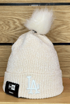 NEW ERA - Womens - New York Yankees - Chenille  Bobble - Beanie - Cream - NY