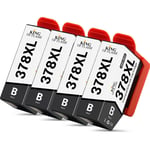 4 Black 378XL Ink Compatible For Epson XP-8000 XP-8500 XP-8505 XP-8600 XP-8605