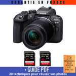 Canon EOS R10 + RF-S 18-150mm F4.5-6.3 IS STM + 2 SanDisk 32GB Extreme PRO UHS-II SDXC 300 MB/s + Guide PDF '20 TECHNIQUES POUR RÉUSSIR VOS PHOTOS