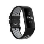 Bi-Color Silikonarmband för Fitbit Charge 4/4 SE/3/3 SE - Svart/Grå