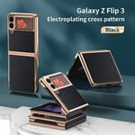 samsung Samsung Galaxy Z Flip3 5G Electroplating Cross (Black) Hard PC Case Black