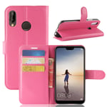 Huawei P20 Lite - Läderfodral / plånbok Rosa