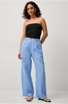 Gina Tricot - Byxor Denise Linen Trousers - Blå