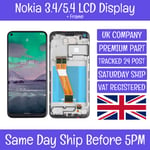 Nokia 3.4 / 5.4 TA-1288/1285/1283/1333/1340 LCD Display Screen Digitizer +Frame