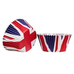 40pcs Union Jack Large Cupcake Cases Petit Four Greaseproof Paper UK Flag Design