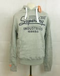 Men's Superdry Industries Entry Hoody Grey Marl Size L rrp £49.99 CR011 GG 01