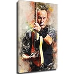 Bruce Springsteen Watercolor Art Decorative Painting Poster Art Canvas Print Home Decor Paintings Wall Art Pictures Posters Presents Bedroom Frame-style1 16×24inch(40×60cm)