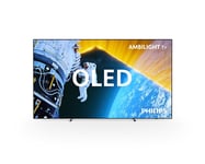 TV OLED Ambilight Philips 77OLED809 194 cm 4K UHD Google TV 2024 Métal Argent