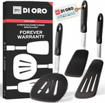 DI ORO Spatulas for Cooking - Silicone Spatulas for Cooking Heat-Resistant up to 315° - Fish Slice for Non Stick Pans BPA Free - Flexible & Sturdy Kitchen Turner Spatulas for Pancakes & Eggs (3pc)
