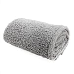 CIAL LAMA Couverture décorative multiusage Borrechon Doux Gris Perle lit canapé 180 x 220 cm