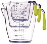 3 Piece Green Acrylic Measuring Jug Set