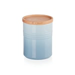 Le Creuset Stoneware Medium Storage Jar with Wooden Lid, Stoneware, 540 ml, 10 cm, Coastal Blue, 91044401256099