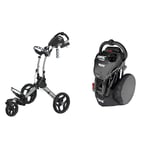 Rovic RV1S Golf Push Trolley, Silver + Rovic RV1C Golf Trolley Wheel Cover,Black