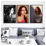 Lana Del Rey Pop Music Singer Art Painting Canvas Poster Wall Home Decor Print on Canvas -50x70cmx3 No Frame
