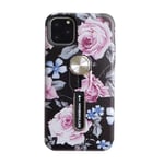 Mobile Phone Cases/Covers, For iPhone 11 Flower Series Painting Shockproof Multi-functional Invisible Ring Holder Protective Case with Vehicle Magnetic Sheet (pattern : Rose)