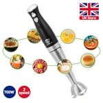 700W Electric Hand Held Blender Stick Food Processor Mixer Fruit Whisk 2-Speed