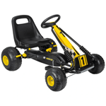 Ride On Go Kart Kids Car 4-Wheel Racer Adjustable Seat Outdoor Toy Black Yellow