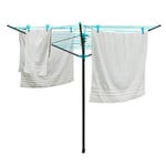 4 Arm 40m Rotary Airer Clothes Garden Washing Line Outdoor Drying Dryer Ground Lightweight Free Standing Powder Coated Non Rust