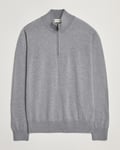 Piacenza Cashmere Merino Wool Crew Neck Half Zip Light Grey