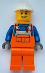 City LEGO Minifigure Builder in Orange Overalls Rare Collectable Minifigure