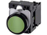 Siemens 3Su1100-0Ab40-1Ba0 Tryckknapp Frontring Av Plast, Kontrollvred Platt Grön 1 St
