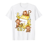 Funny Retro 90s Japanese Kawaii Banana Milk Shake Monkey T-Shirt