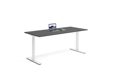 Wulff Hev senk skrivebord 180x80cm 670-1170 mm (slaglengde 500 mm) Färg på stativ: Hvit - bordsskiva: Mørkgrå