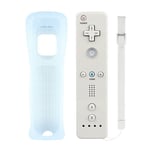 Télécommande Wiimote Plus (Motion Plus Intégré) + Nunchuk Compatible Pour Nintendo Wii Et Wii U Avec Etui De Protection En Silicone Hobbytech Blanc