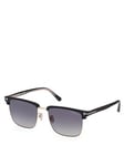 Tom Ford Mens Hudson-02 Clubmaster Sunglasses, Black, Men