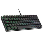 Cooler Master SK620 Wired Gaming Keyboard - Compact 60% Layout, Low-Profile Mechanical Switches, Per-Key RGB Backlighting, On-The-Fly Controls, macOS/Windows Compatible - Space Grey, UK Layout