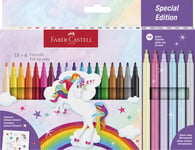 Faber-Castell - Felt-tip pen unicorn 18+6 + stickers (554221)