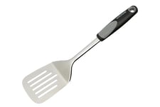 Wiltshire Classic Slotted Turner, Stainless Steel, Flipping & Turning, Cooking Spatula, Fish Slice, Fish Slice, Anti-Slip Soft Touch Handle, 38x7x2cm, Black Grey & Silver