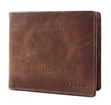 Fossil Portemonnaie pour homme Derrick, cuir Bifold brun 11.43 cm L x 1.9 cm W x 8.89 cm H ML3771200