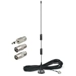 Antenne radio fm universelle base magnétique antenne fm vis f fiche mâle adaptée au récepteur stéréo audio av domestique intérieur et extérieur 75