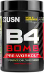 USN Pre Workout B4 Bomb Cherry 300G: Explosive Pre Workout Energy Drink Powder w