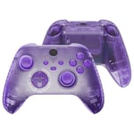 eXtremeRate Full Set Shell Buttons for Xbox Series X & S Controller, Clear Atomic Purple Replacement Side Rails Grips Front Back Plate Cover for Xbox Core Wireless Controller [Controller NOT Included]