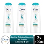 Dove Nutritive Solutions Daily Moisture Shampoo For Normal & Dry Hair, 3x400ml