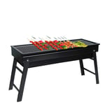 WFIZNB Folding Grill - Portable Picnic BBQ with Cooking (Black) Smokeless Grill Low-Fat Grilling,Elegant,