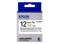 Epson Lk-4Wbvn - Vinyl - Svart På Vitt - Rulle (1,2 Cm X 7 M) 1 Kassett(Er) Etiketttejp - För Labelworks Lw-1000, Lw-300, Lw-400, Lw-600, Lw-700, Lw-K400, Lw-Z700, Lw-Z710, Lw-Z900