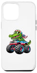 Coque pour iPhone 14 Pro Max Crocodile 4 juillet Monster Truck American