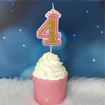 0-9 Crown Cake Candle Topper Digital Pink 4
