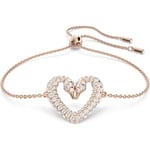 Swarovski armbånd Una bracelet Heart, Medium, White, Rose gold-tone plated - 5628658