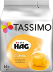 Tassimo Café HAG Crema Decaffeinated, Caffeine Free Coffee, Roasted, 16 T-Discs